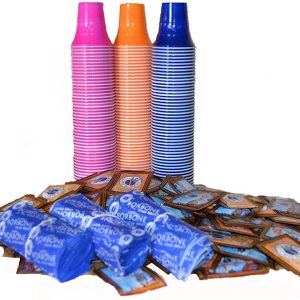 KIT 150 BICCHIERI,PALETTE E ZUCCHERO